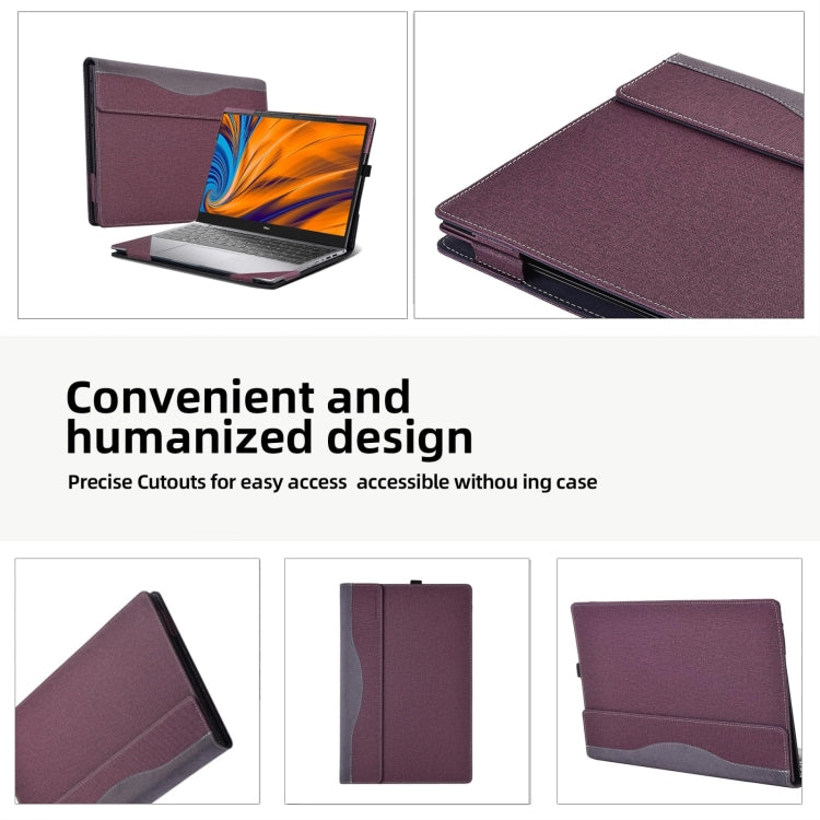 For HP Envy X360 14 inch 14t-es / 14-es Leather Laptop Shockproof Protective Case(Wine Red) - Screen & Keyboard Cover by PMC Jewellery | Online Shopping South Africa | PMC Jewellery | Buy Now Pay Later Mobicred