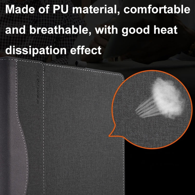 For HP Envy X360 14 inch 14t-es / 14-es Leather Laptop Shockproof Protective Case(Black) - Screen & Keyboard Cover by PMC Jewellery | Online Shopping South Africa | PMC Jewellery | Buy Now Pay Later Mobicred