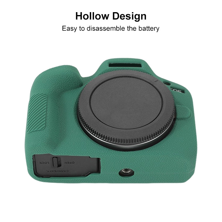 For Canon EOS R100 Litchi Texture Soft Silicone Protective Case(Green) - Protective Case by PMC TechLife | Online Shopping South Africa | PMC TechLife | Buy Now Pay Later Mobicred