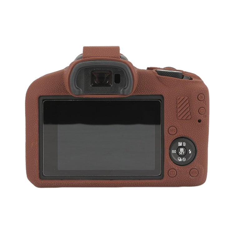 For Canon EOS R100 Litchi Texture Soft Silicone Protective Case(Coffee) - Protective Case by PMC TechLife | Online Shopping South Africa | PMC TechLife | Buy Now Pay Later Mobicred
