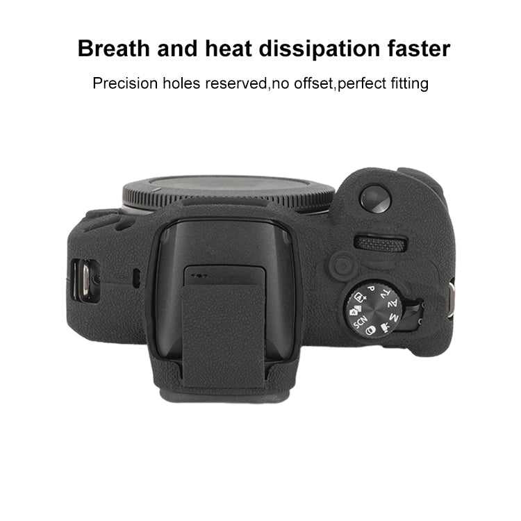 For Canon EOS R100 Litchi Texture Soft Silicone Protective Case(Black) - Protective Case by PMC TechLife | Online Shopping South Africa | PMC TechLife | Buy Now Pay Later Mobicred