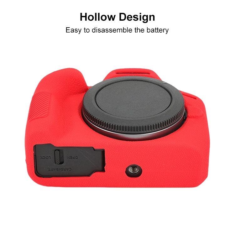 For Canon EOS R100 Litchi Texture Soft Silicone Protective Case(Red) - Protective Case by PMC TechLife | Online Shopping South Africa | PMC TechLife | Buy Now Pay Later Mobicred