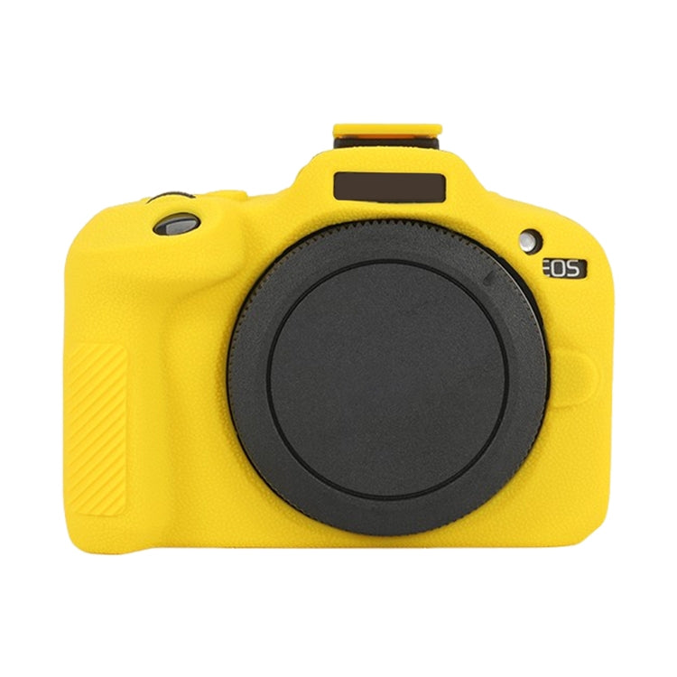 For Canon EOS R100 Litchi Texture Soft Silicone Protective Case(Yellow) - Protective Case by PMC TechLife | Online Shopping South Africa | PMC TechLife | Buy Now Pay Later Mobicred