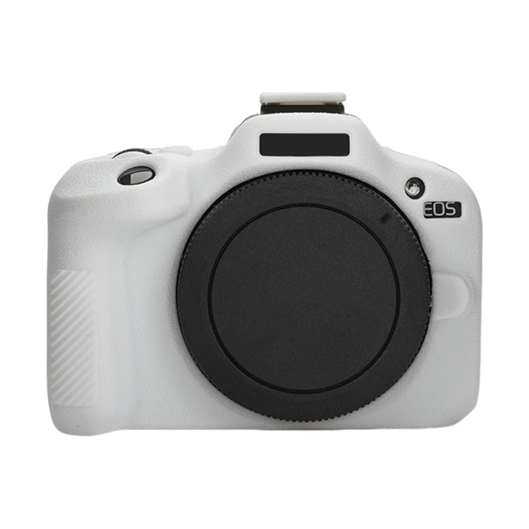 For Canon EOS R100 Litchi Texture Soft Silicone Protective Case(White) - Protective Case by PMC TechLife | Online Shopping South Africa | PMC TechLife | Buy Now Pay Later Mobicred