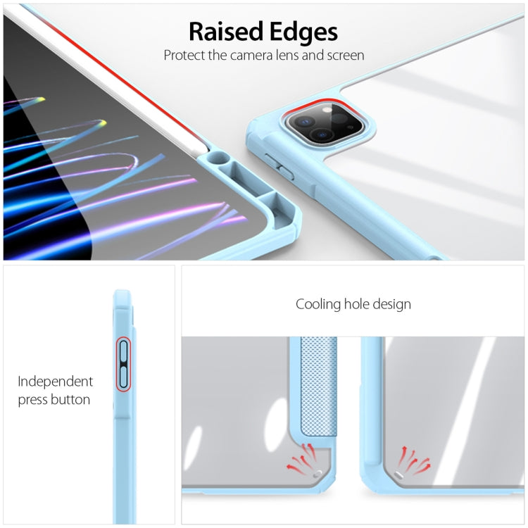 For iPad Pro 13 2024 DUX DUCIS TOBY Series Antiskid Leather Tablet Case with Sleep / Wake-up Function(Blue) - free shipping - PMC TechLife - Order now!