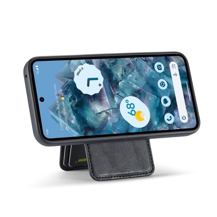 For Google Pixel 9 Pro Fierre Shann Cowhide Vertical Flip Magnetic Card Holder Phone Case(Black) - Google Cases by FIERRE SHANN | Online Shopping South Africa | PMC TechLife | Buy Now Pay Later Mobicred