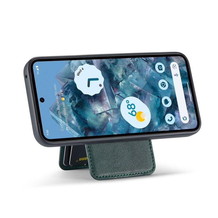 For Google Pixel 9 Fierre Shann Cowhide Vertical Flip Magnetic Card Holder Phone Case(Green) - Google Cases by FIERRE SHANN | Online Shopping South Africa | PMC TechLife | Buy Now Pay Later Mobicred