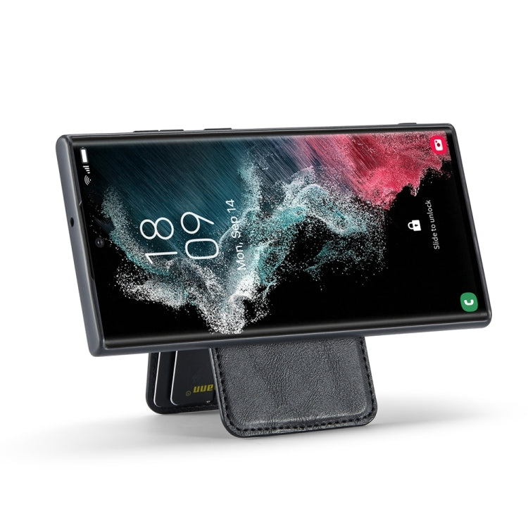 For Samsung Galaxy S24 Ultra 5G Fierre Shann Cowhide Vertical Flip Magnetic Card Holder Phone Case(Black) - Galaxy S24 Ultra 5G Cases by FIERRE SHANN | Online Shopping South Africa | PMC Jewellery | Buy Now Pay Later Mobicred