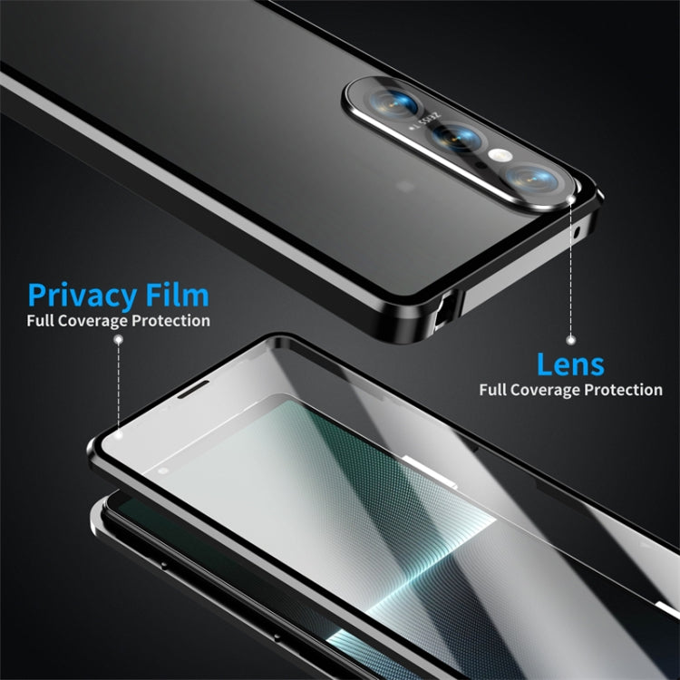For Sony Xperia 1 VI HD Magnetic Metal Tempered Glass Phone Case(Black) - Sony Cases by PMC TechLife | Online Shopping South Africa | PMC TechLife | Buy Now Pay Later Mobicred