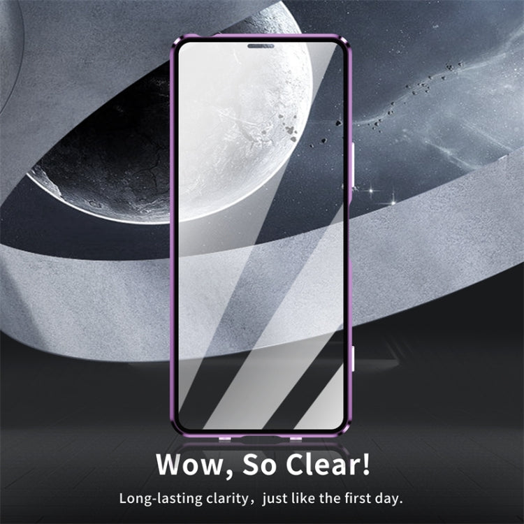 For Sony Xperia 1 VI HD Magnetic Metal Tempered Glass Phone Case(Purple) - Sony Cases by PMC TechLife | Online Shopping South Africa | PMC TechLife | Buy Now Pay Later Mobicred