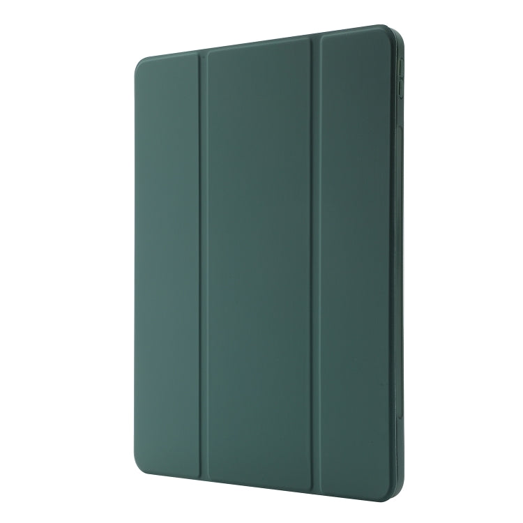 For iPad Pro 11 2024 Skin Feel Tri-fold Leather Tablet Case with Pen Slot(Dark Green) - iPad Pro 11 2024 Cases by PMC TechLife | Online Shopping South Africa | PMC TechLife | Buy Now Pay Later Mobicred