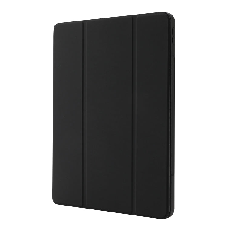 For iPad Pro 11 2024 Skin Feel Tri-fold Leather Tablet Case with Pen Slot(Black) - iPad Pro 11 2024 Cases by PMC TechLife | Online Shopping South Africa | PMC TechLife | Buy Now Pay Later Mobicred