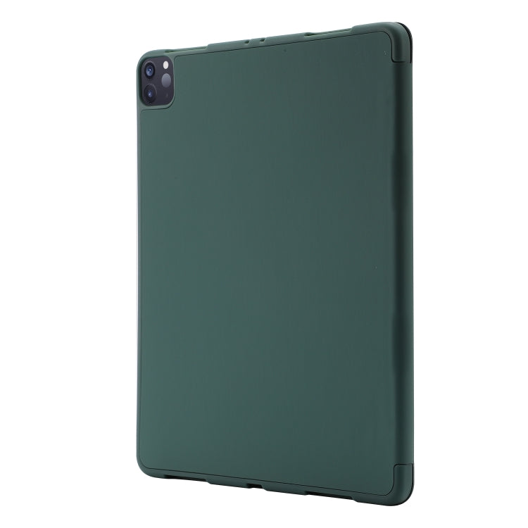 For iPad Pro 13 2024 Skin Feel Tri-fold Leather Tablet Case with Pen Slot(Dark Green) - iPad Pro 13 2024 Cases by PMC TechLife | Online Shopping South Africa | PMC TechLife | Buy Now Pay Later Mobicred