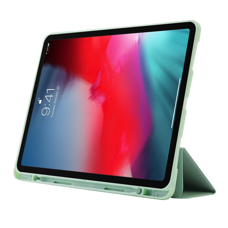 For iPad Air 11 2025 / 2024 Skin Feel Tri-fold Leather Tablet Case with Pen Slot(Matcha Green) - free shipping - PMC TechLife - Order now!