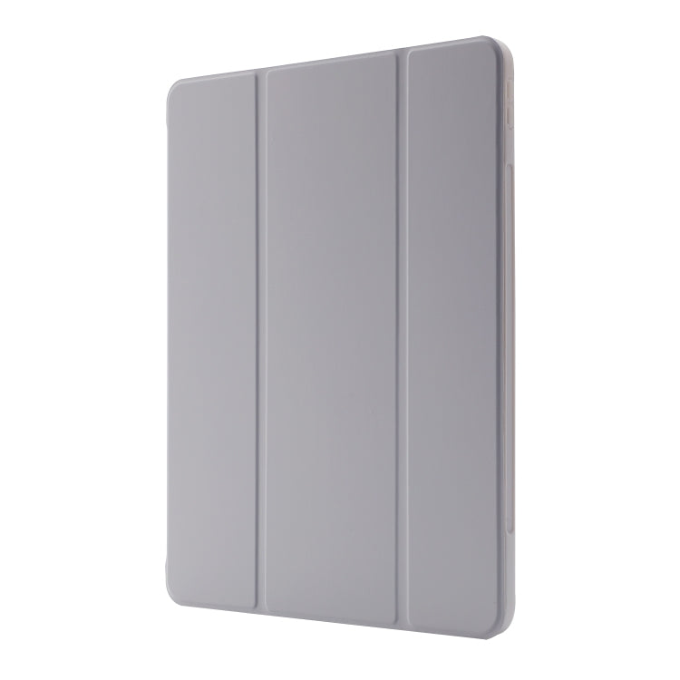 For iPad Air 11 2024 Skin Feel Tri-fold Leather Tablet Case with Pen Slot(Grey) - iPad Air 11 2024 Cases by PMC TechLife | Online Shopping South Africa | PMC TechLife | Buy Now Pay Later Mobicred