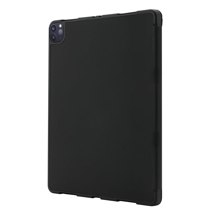 For iPad Air 13 2024 Skin Feel Tri-fold Leather Tablet Case with Pen Slot(Black) - iPad Air 13 2024 Cases by PMC TechLife | Online Shopping South Africa | PMC TechLife | Buy Now Pay Later Mobicred