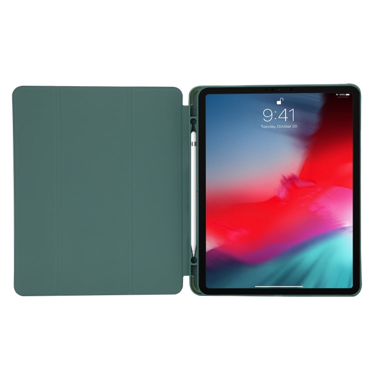 For iPad Air 11 2024 Skin Feel Tri-fold Leather Tablet Case with Pen Slot(Grey) - iPad Air 11 2024 Cases by PMC TechLife | Online Shopping South Africa | PMC TechLife | Buy Now Pay Later Mobicred