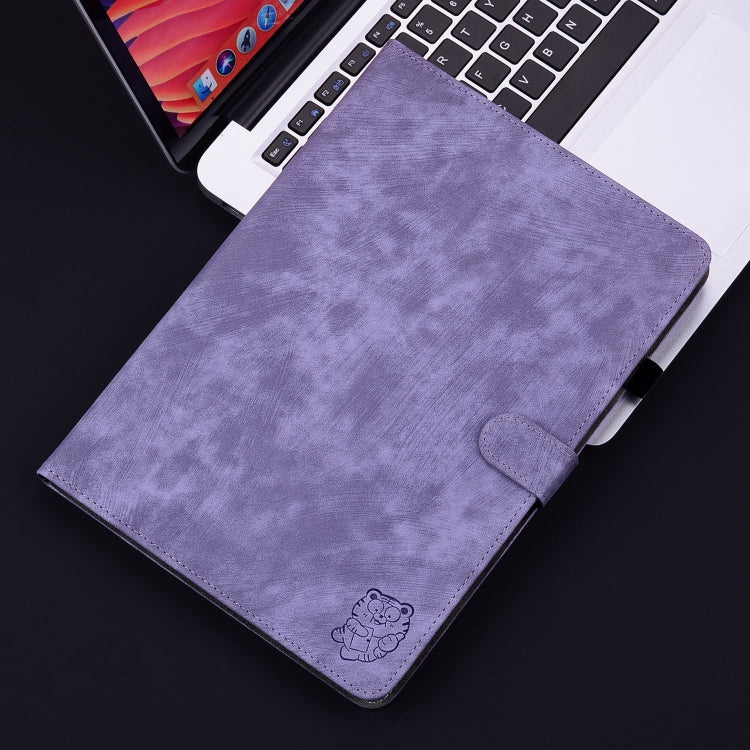 For iPad Air 13 2025 / 2024 Embossed Tiger Pattern Leather Tablet Case(Purple) - iPad Air 13 2025 / 2024 Cases by PMC TechLife | Online Shopping South Africa | PMC TechLife | Buy Now Pay Later Mobicred