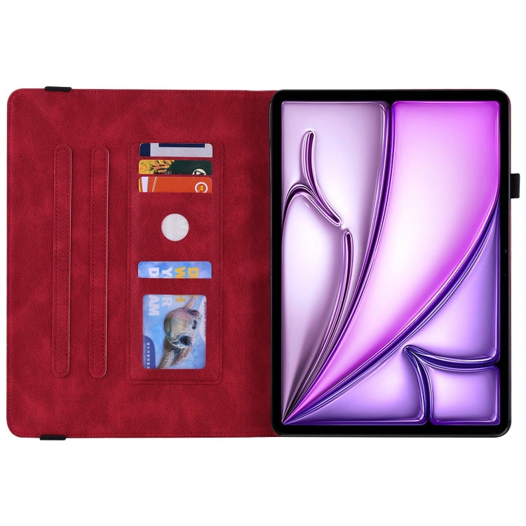 For iPad Air 11 2024 Butterfly Flower Embossed Leather Tablet Case(Red) - iPad Air 11 2025 / 2024 Cases by PMC TechLife | Online Shopping South Africa | PMC TechLife | Buy Now Pay Later Mobicred