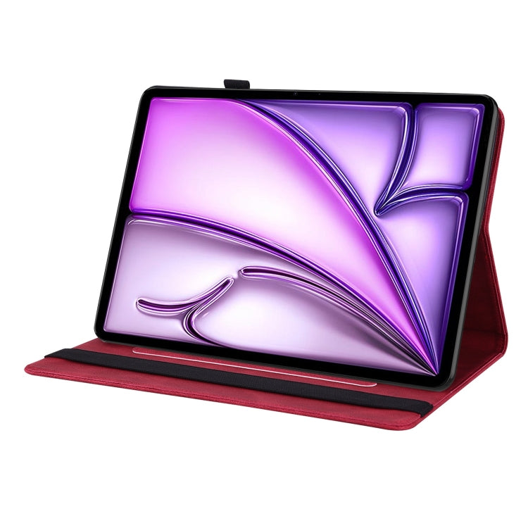 For iPad Air 11 2024 Butterfly Flower Embossed Leather Tablet Case(Red) - iPad Air 11 2025 / 2024 Cases by PMC TechLife | Online Shopping South Africa | PMC TechLife | Buy Now Pay Later Mobicred