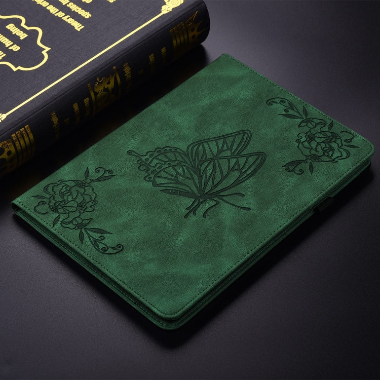 For iPad Pro 11 2024 Butterfly Flower Embossed Leather Tablet Case(Green) - iPad Pro 11 2024 Cases by PMC TechLife | Online Shopping South Africa | PMC TechLife | Buy Now Pay Later Mobicred