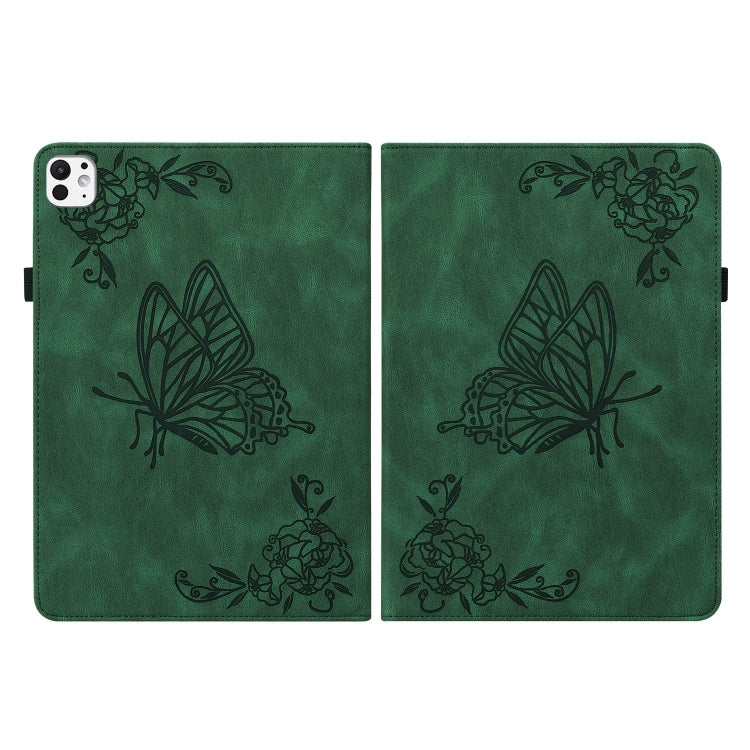 For iPad Pro 11 2024 Butterfly Flower Embossed Leather Tablet Case(Green) - iPad Pro 11 2024 Cases by PMC TechLife | Online Shopping South Africa | PMC TechLife | Buy Now Pay Later Mobicred