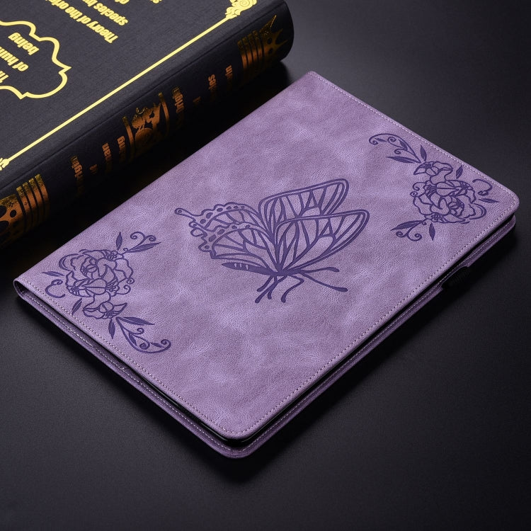 For iPad Pro 11 2024 Butterfly Flower Embossed Leather Tablet Case(Purple) - iPad Pro 11 2024 Cases by PMC TechLife | Online Shopping South Africa | PMC TechLife | Buy Now Pay Later Mobicred