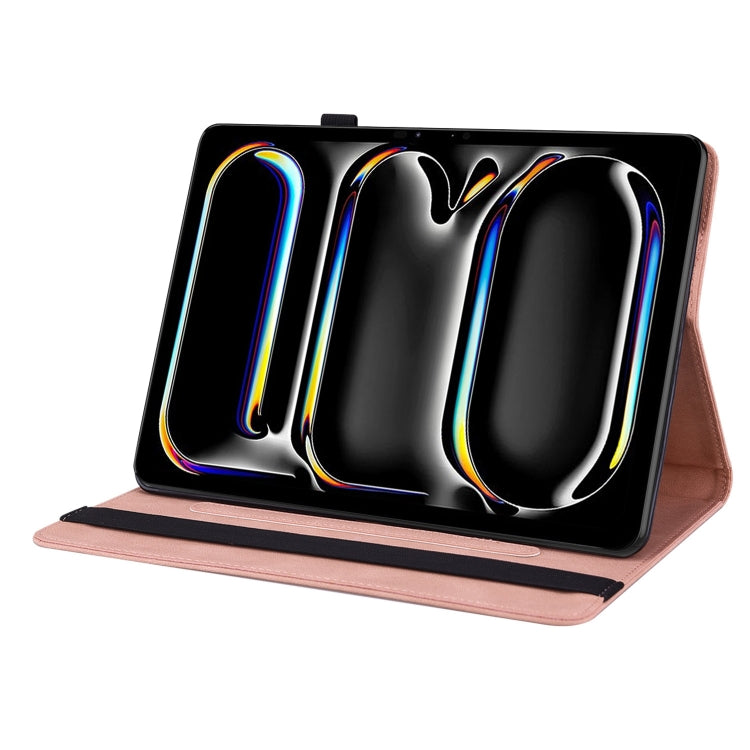 For iPad Pro 11 2024 Butterfly Flower Embossed Leather Tablet Case(Rose Gold) - iPad Pro 11 2024 Cases by PMC TechLife | Online Shopping South Africa | PMC TechLife | Buy Now Pay Later Mobicred