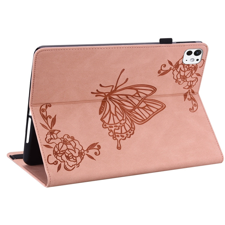 For iPad Pro 11 2024 Butterfly Flower Embossed Leather Tablet Case(Rose Gold) - iPad Pro 11 2024 Cases by PMC TechLife | Online Shopping South Africa | PMC TechLife | Buy Now Pay Later Mobicred
