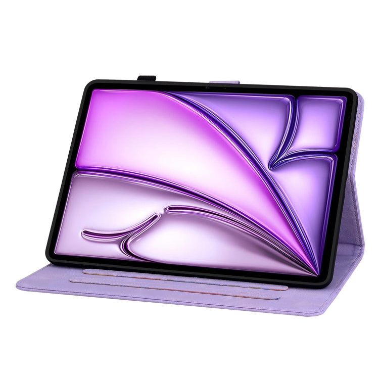 For iPad Air 11 2024 Lily Embossed Leather Smart Tablet Case(Purple) - iPad Air 11 2024 Cases by PMC TechLife | Online Shopping South Africa | PMC TechLife | Buy Now Pay Later Mobicred