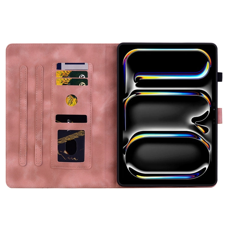 For iPad Pro 11 2024 Lily Embossed Leather Smart Tablet Case(Pink) - iPad Pro 11 2024 Cases by PMC TechLife | Online Shopping South Africa | PMC TechLife | Buy Now Pay Later Mobicred