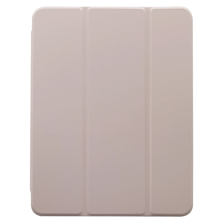 For iPad Pro 11 2024 3-folding Electric Pressed Skin Texture Leather Tablet Case(Light Pink) - iPad Pro 11 2024 Cases by PMC TechLife | Online Shopping South Africa | PMC TechLife | Buy Now Pay Later Mobicred