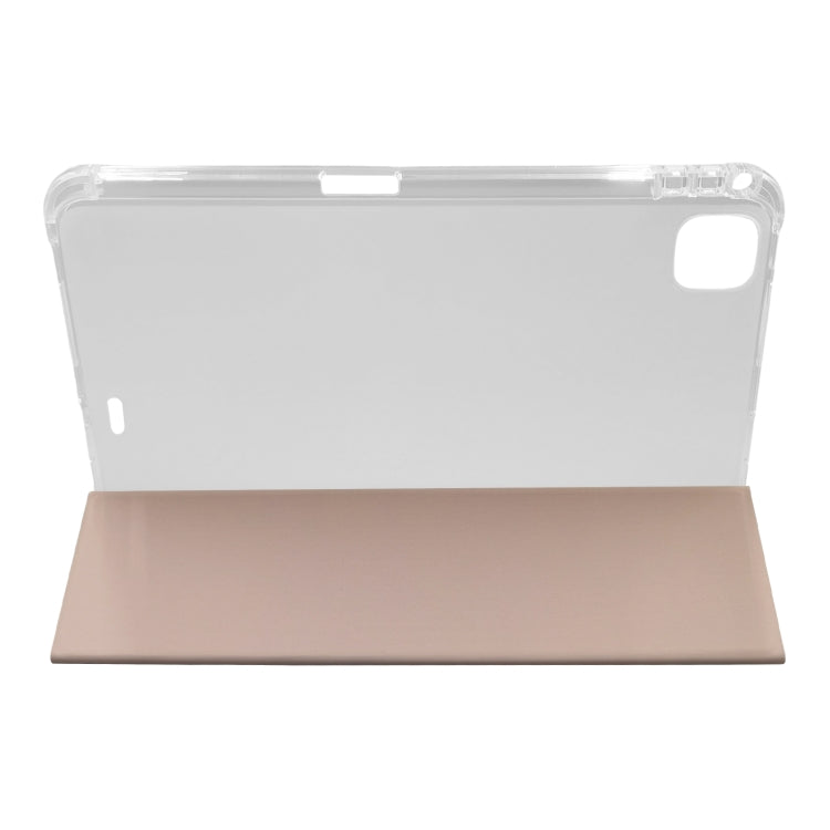 For iPad Pro 11 2024 3-folding Electric Pressed Skin Texture Leather Tablet Case(Light Pink) - iPad Pro 11 2024 Cases by PMC TechLife | Online Shopping South Africa | PMC TechLife | Buy Now Pay Later Mobicred