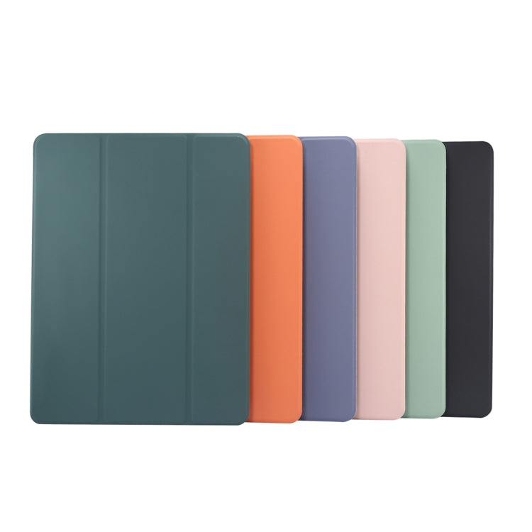 For iPad Air 11 2024 3-folding Electric Pressed Skin Texture Leather Tablet Case(Light Pink) - iPad Air 11 2024 Cases by PMC TechLife | Online Shopping South Africa | PMC TechLife | Buy Now Pay Later Mobicred