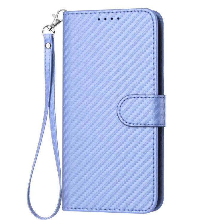 For iPhone 17 YX0070 Carbon Fiber Buckle Leather Phone Case with Lanyard(Light Purple) - free shipping - PMc TechLife - Order now!
