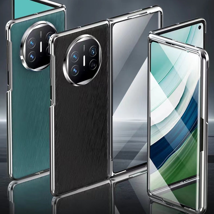 For Huawei Mate X5 Integrated Plating PC Leather Texture Full Coverage Fold Shockproof Phone Case(Green) - Huawei Cases by PMC TechLife | Online Shopping South Africa | PMC TechLife | Buy Now Pay Later Mobicred