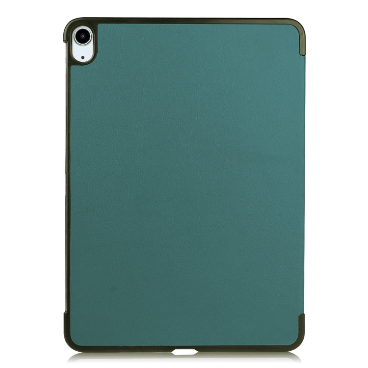 For iPad Air 13 2024 / 2025 Custer Pure Color 3-Fold Holder Smart Leather Tablet Case(Dark Green) - iPad Air 13 2025 / 2024 Cases by PMC TechLife | Online Shopping South Africa | PMC TechLife | Buy Now Pay Later Mobicred