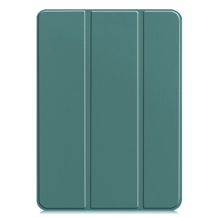 For iPad Pro 13 2024 Custer Pure Color 3-Fold Holder Smart Leather Tablet Case(Dark Green) - iPad Pro 13 2024 Cases by PMC TechLife | Online Shopping South Africa | PMC TechLife | Buy Now Pay Later Mobicred