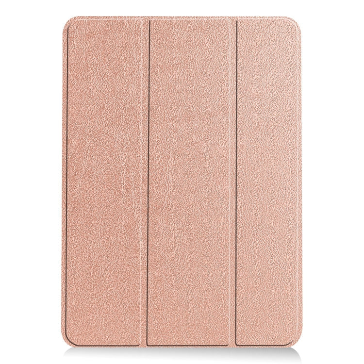 For iPad Air 11 2024 Custer Pure Color 3-Fold Holder Smart Leather Tablet Case(Rose Gold) - iPad Air 11 2024 Cases by PMC TechLife | Online Shopping South Africa | PMC TechLife | Buy Now Pay Later Mobicred