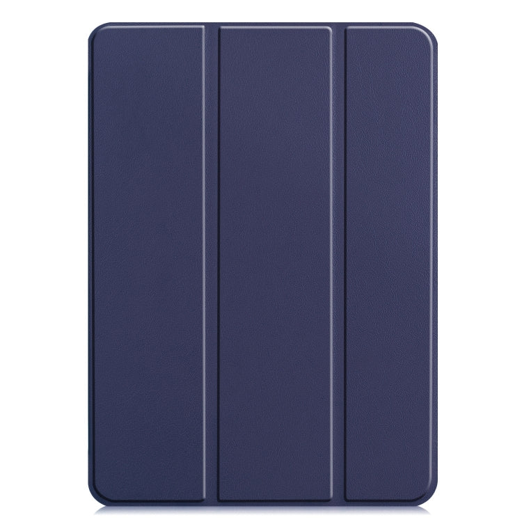 For iPad Pro 11 2024 Custer Pure Color 3-Fold Holder Smart Leather Tablet Case(Blue) - iPad Pro 11 2024 Cases by PMC TechLife | Online Shopping South Africa | PMC TechLife | Buy Now Pay Later Mobicred