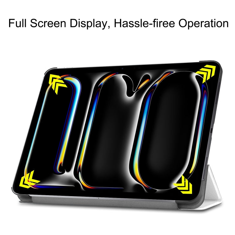 For iPad Pro 13 2024 Custer Painted 3-Fold Holder Smart Leather Tablet Case(Lazy Cat) - iPad Pro 13 2024 Cases by PMC TechLife | Online Shopping South Africa | PMC TechLife | Buy Now Pay Later Mobicred