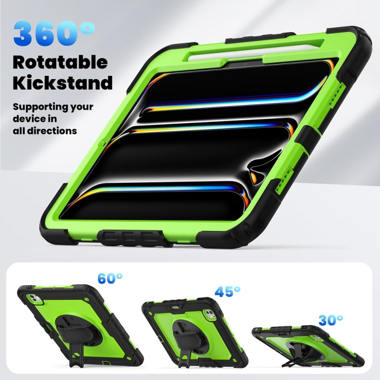 For iPad Pro 11 2024 Silicone Hybrid PC Tablet Protective Case(Yellow Green+Black) - free shipping - PMC TechLife - Order now!