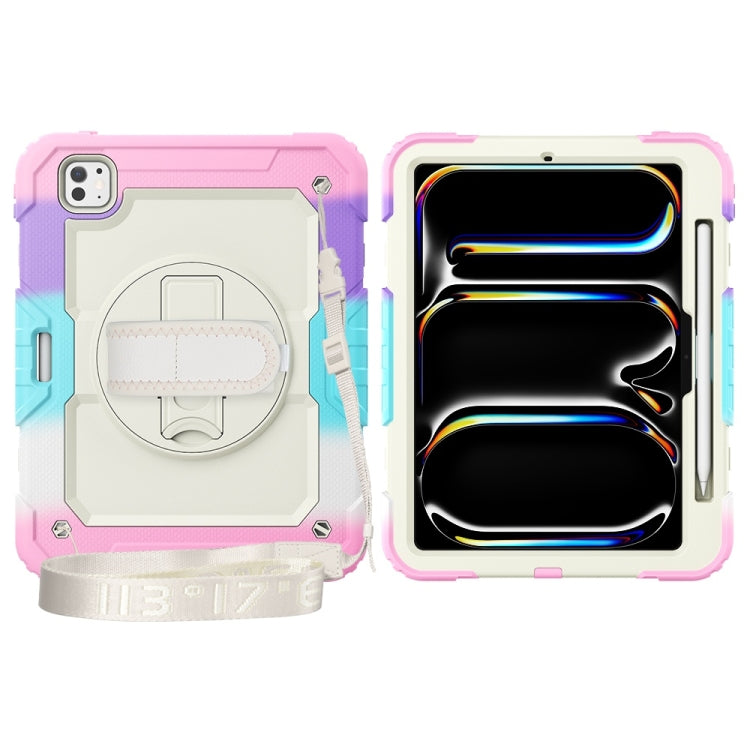 For iPad Pro 11 2024 Silicone Hybrid PC Tablet Protective Case(Rainbow Pink) - iPad Pro 11 2024 Cases by PMC TechLife | Online Shopping South Africa | PMC TechLife | Buy Now Pay Later Mobicred