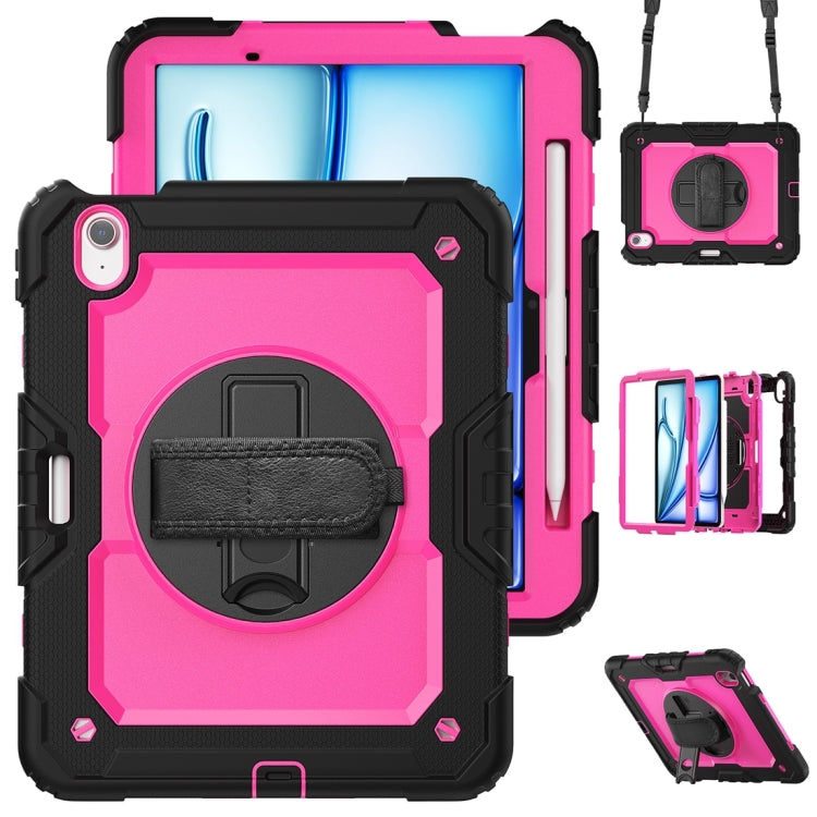 For iPad Air 11 2024 Silicone + PC Tablet Protective Case(Rose Red+Black) - iPad Air 11 2024 Cases by PMC TechLife | Online Shopping South Africa | PMC TechLife | Buy Now Pay Later Mobicred