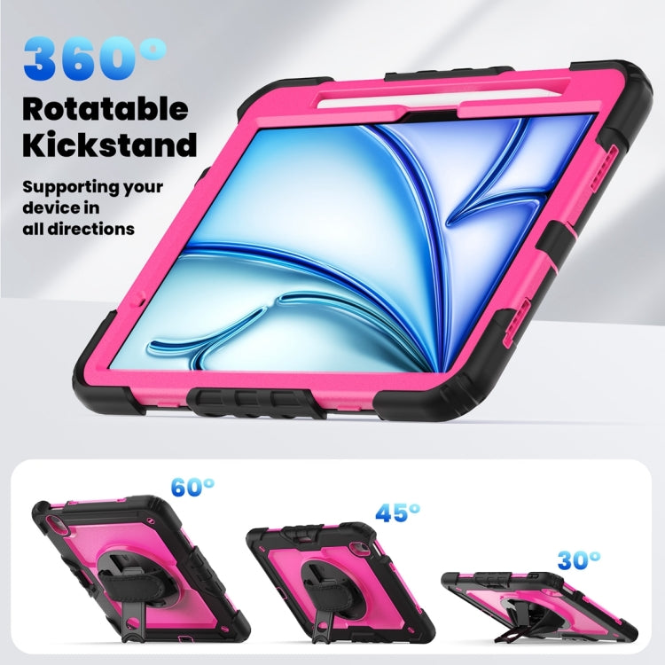 For iPad Air 11 2024 Silicone + PC Tablet Protective Case(Rose Red+Black) - iPad Air 11 2024 Cases by PMC TechLife | Online Shopping South Africa | PMC TechLife | Buy Now Pay Later Mobicred