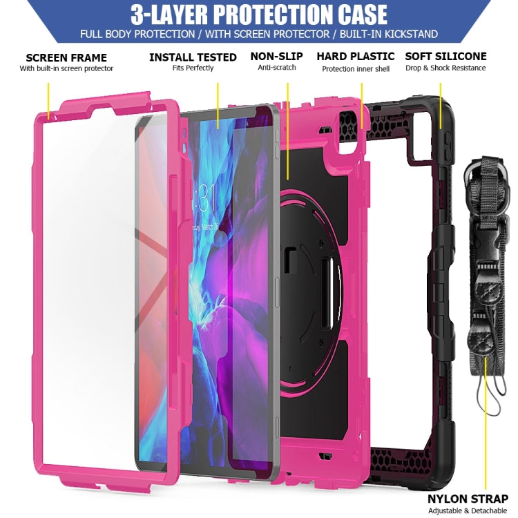 For iPad Pro 13 2024 Silicone + PC Tablet Protective Case(Rose Red+Black) - iPad Pro 13 2024 Cases by PMC TechLife | Online Shopping South Africa | PMC TechLife | Buy Now Pay Later Mobicred