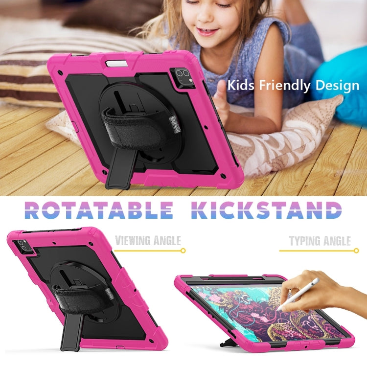 For iPad Pro 13 2024 Silicone + PC Tablet Protective Case(Black+Rose Red) - iPad Pro 13 2024 Cases by PMC TechLife | Online Shopping South Africa | PMC TechLife | Buy Now Pay Later Mobicred