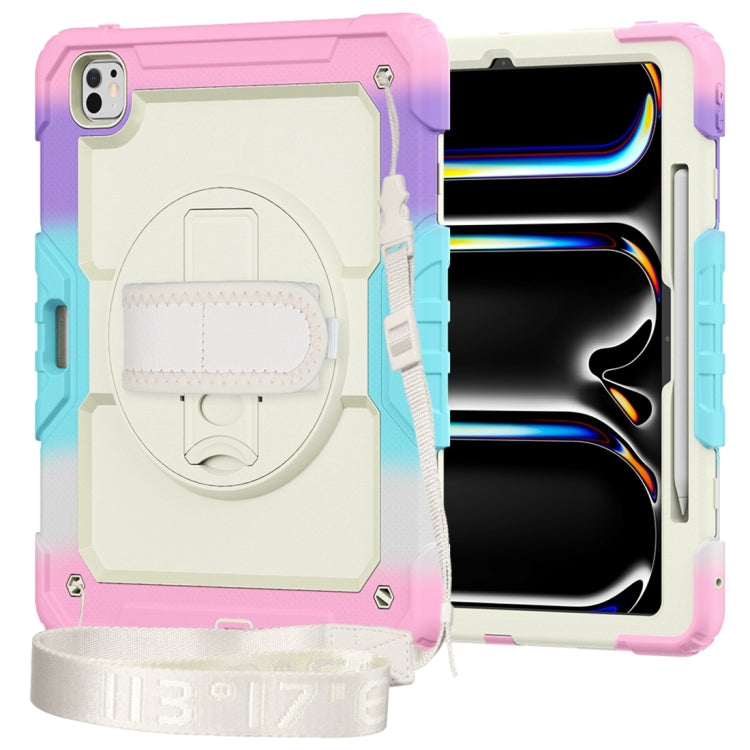 For iPad Pro 13 2024 Silicone Hybrid PC Tablet Protective Case(Rainbow Pink) - iPad Pro 13 2024 Cases by PMC TechLife | Online Shopping South Africa | PMC TechLife | Buy Now Pay Later Mobicred