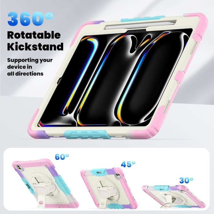 For iPad Pro 13 2024 Silicone Hybrid PC Tablet Protective Case(Rainbow Pink) - iPad Pro 13 2024 Cases by PMC TechLife | Online Shopping South Africa | PMC TechLife | Buy Now Pay Later Mobicred