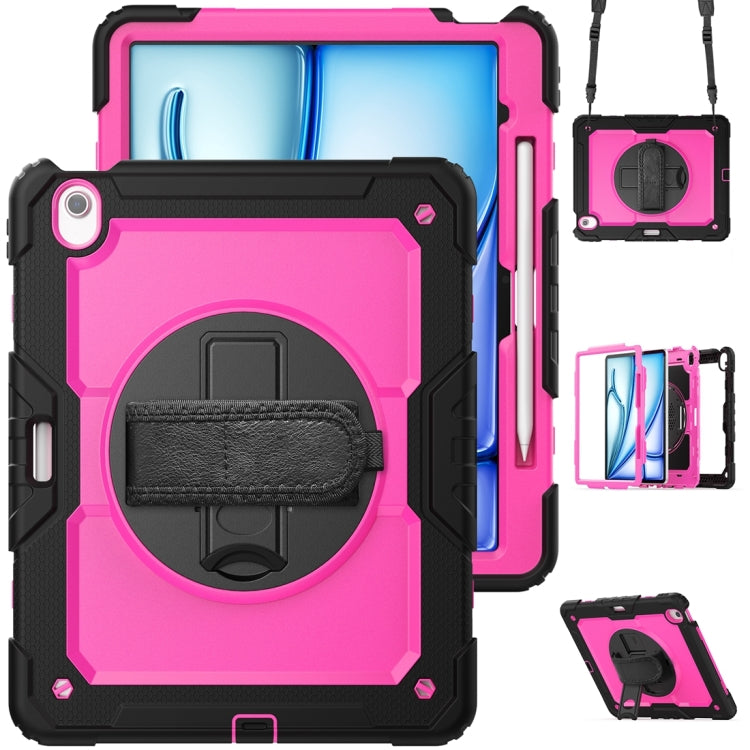 For iPad Air 13 2024 / Air 13 2025 Silicone Hybrid PC Tablet Protective Case(Rose Red+Black) - free shipping - PMC TechLife - Order now!